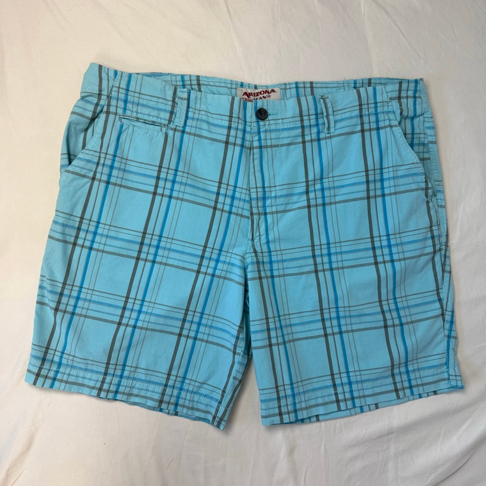 Arizona Jeans Bermuda Blue Plaid Shorts